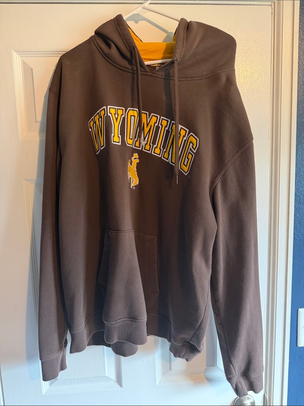 Colosseum Brown Hoodie with Yellow Wyoming Logo